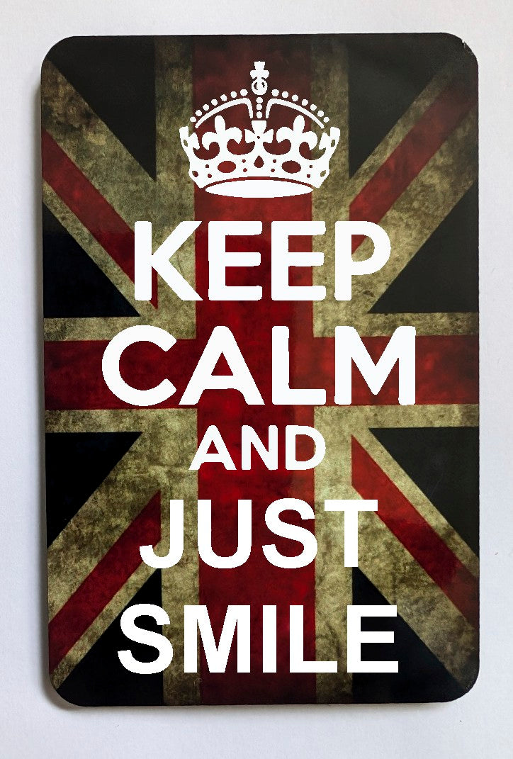 FM158 KEEP CALM AND JUST SMILE  FRIDGE MAGNET