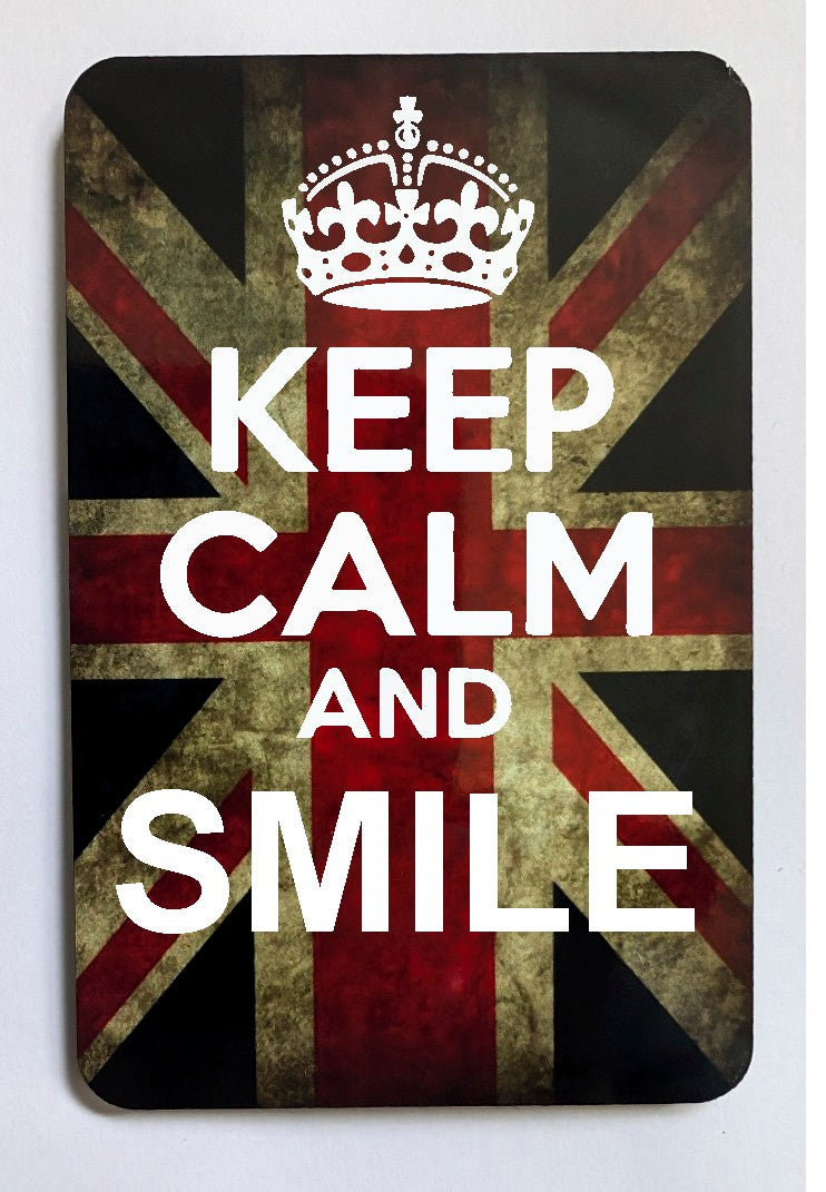 FM169 KEEP CALM AND SMILE  FRIDGE MAGNET