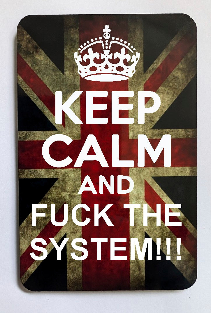 FM171 KEEP CALM AND FUCK THE SYSTEM FRIDGE MAGNET