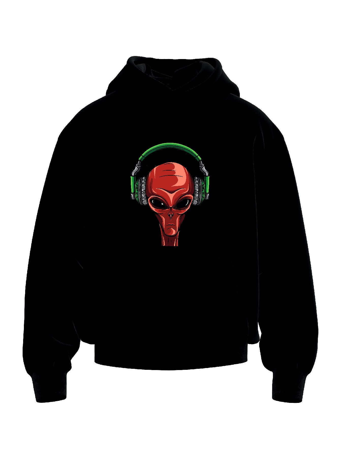 H18 Alien head with headphones. HOODIE