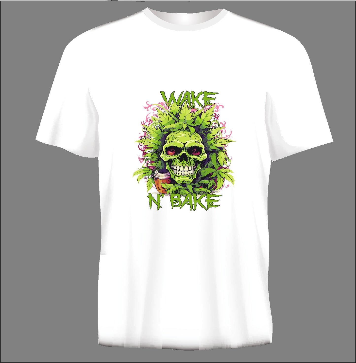 Short sleeve t-shirt WAKE N'BAKE white TS100