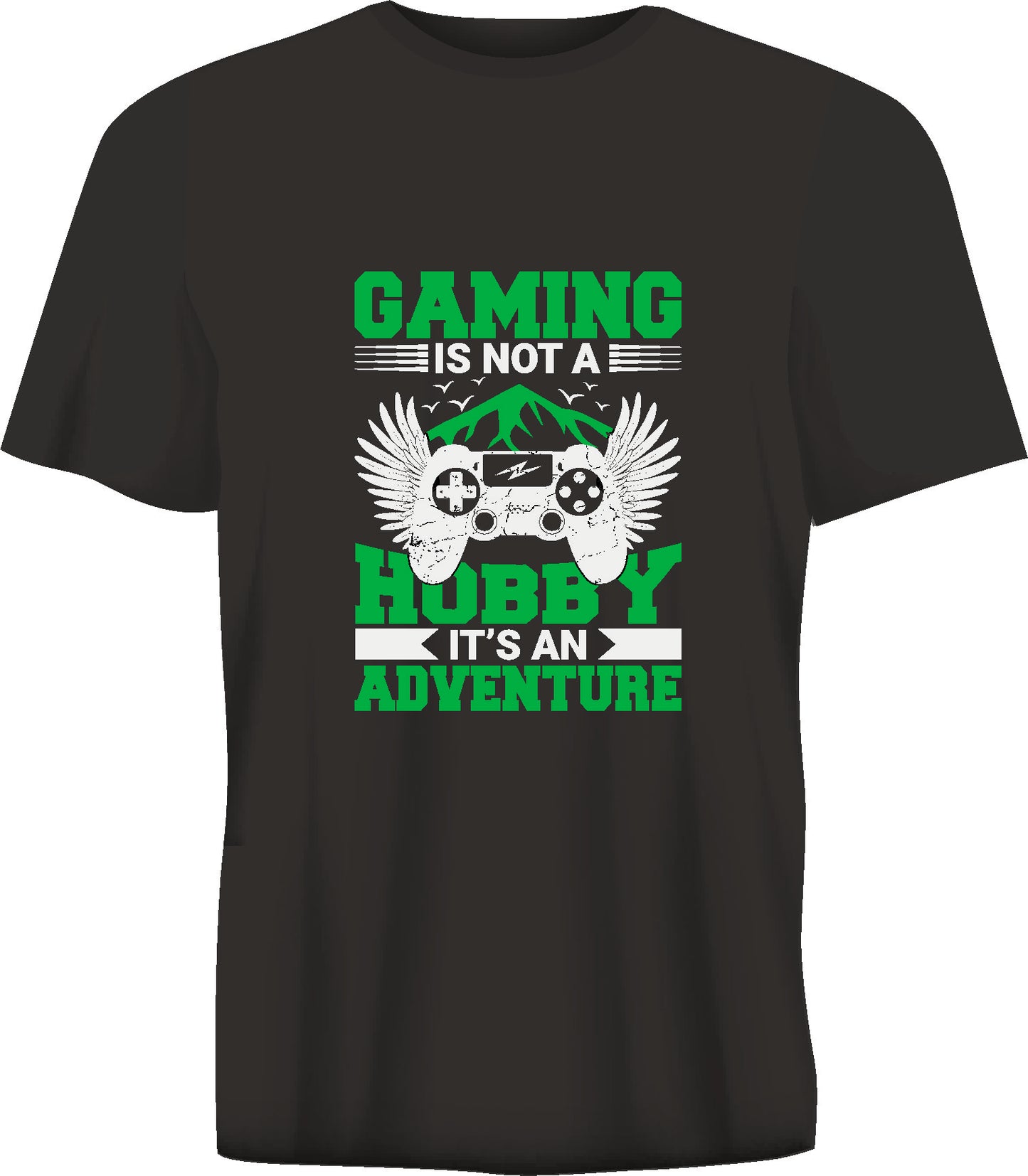 Short sleeve t-shirt GAMING IS NOT A HOBBY IT'S AN ADVENTURE black TS113