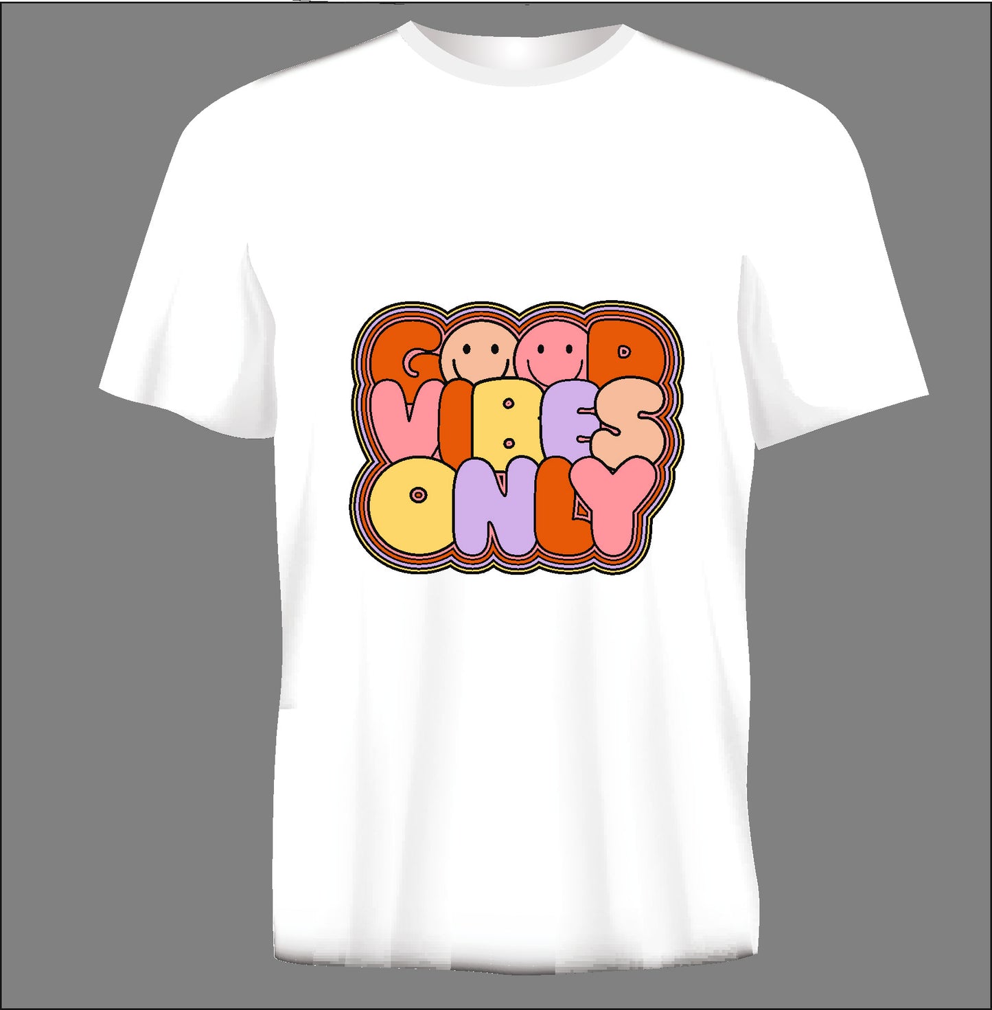 Short sleeve t-shirt GOOD VIBES ONLY white TS266