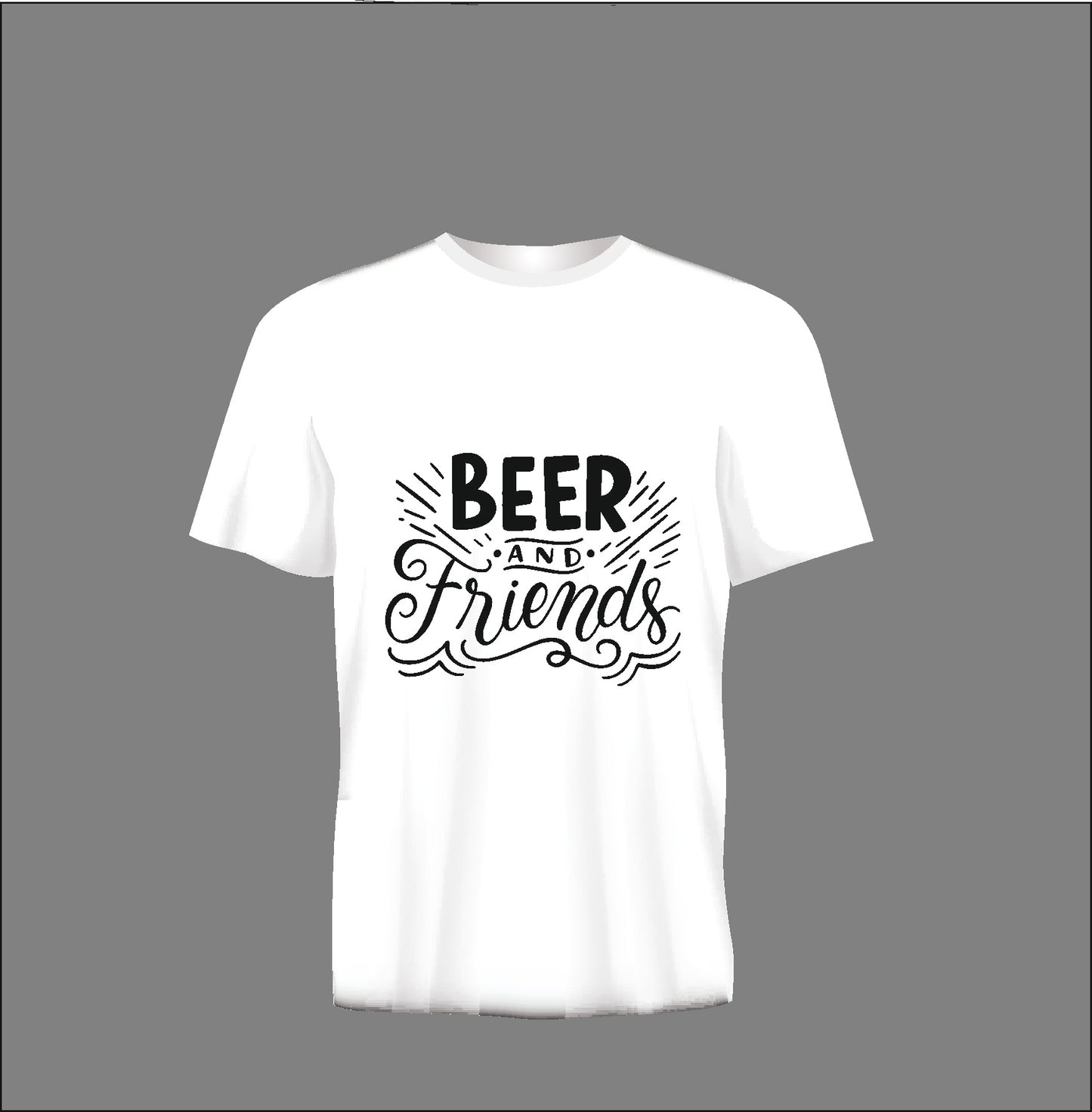 Short sleeve t-shirt  BEER AND FRIENDS white TS274