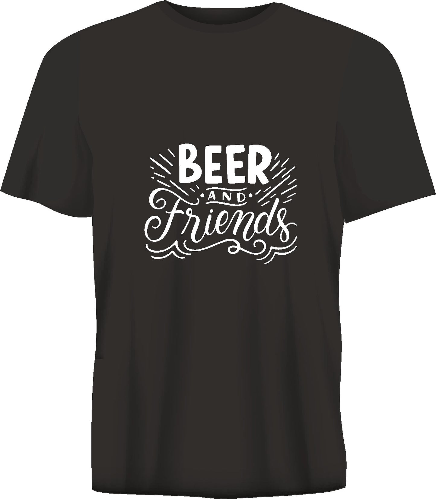 Short sleeve t-shirt BEER AND FRIENDS black TS275