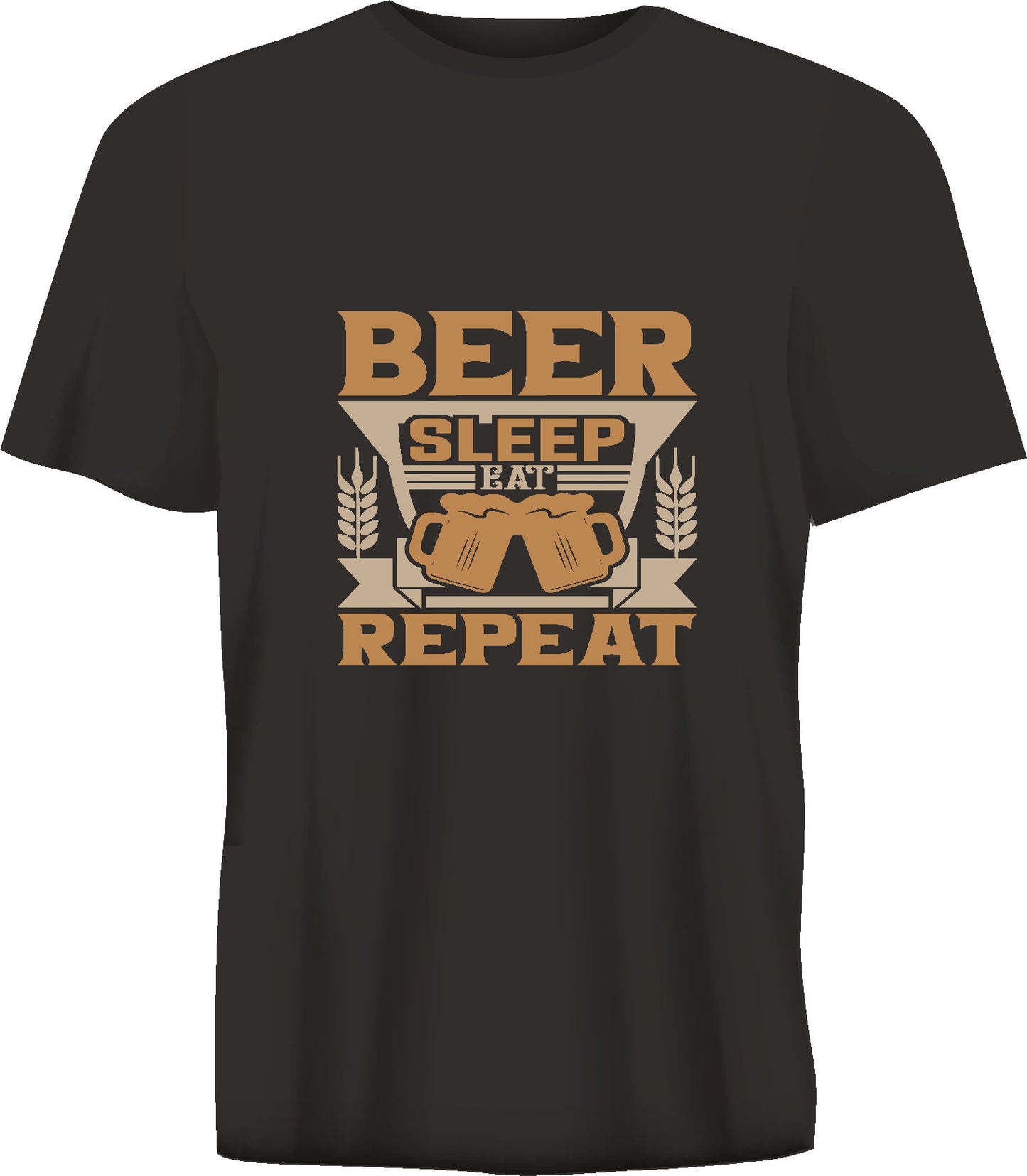 Short sleeve t-shirt BEER SLEEP EAT REPEAT black TS276