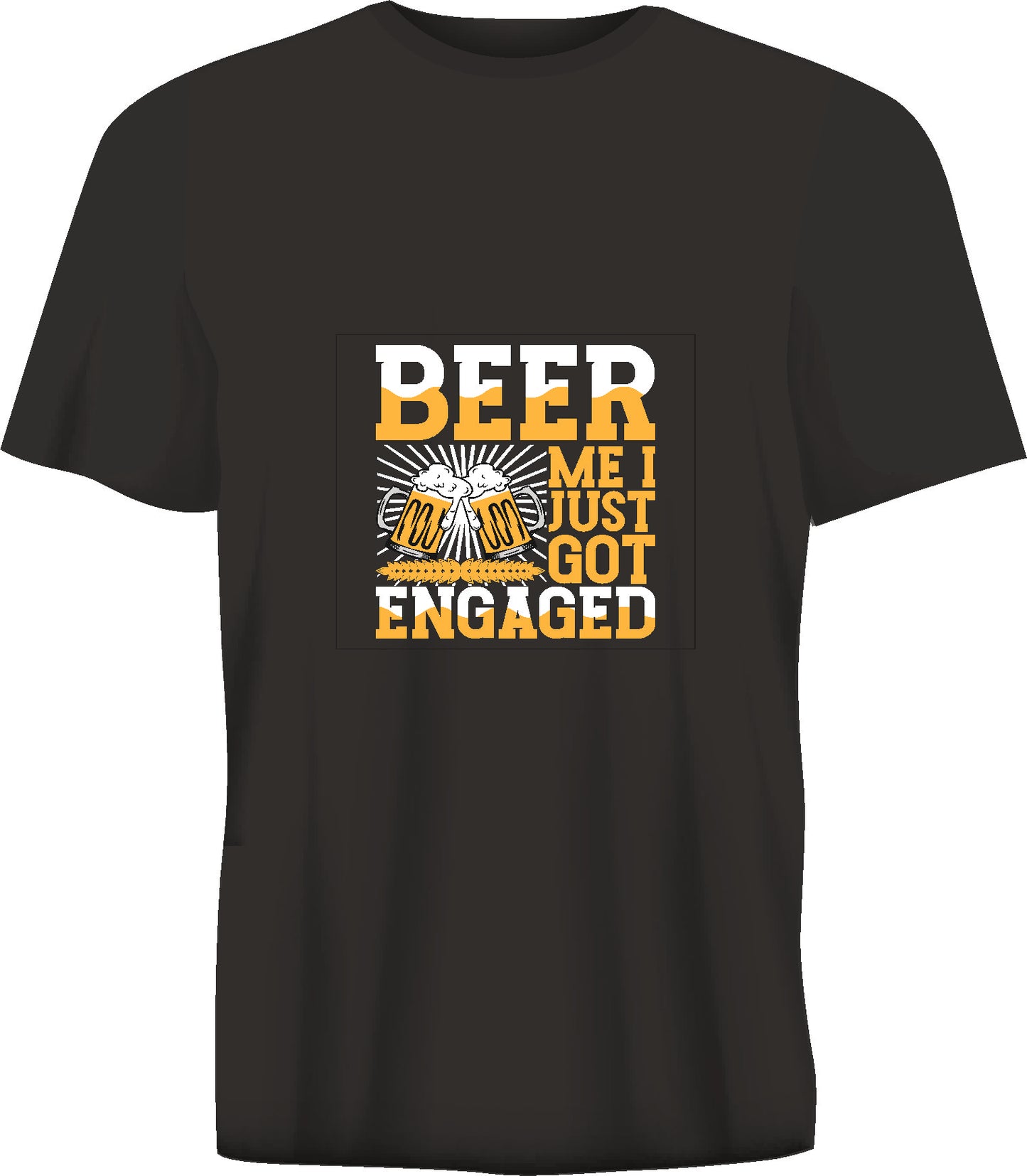 Short sleeve t-shirt  BEER ME I JUST GOT ENGAGED black TS277