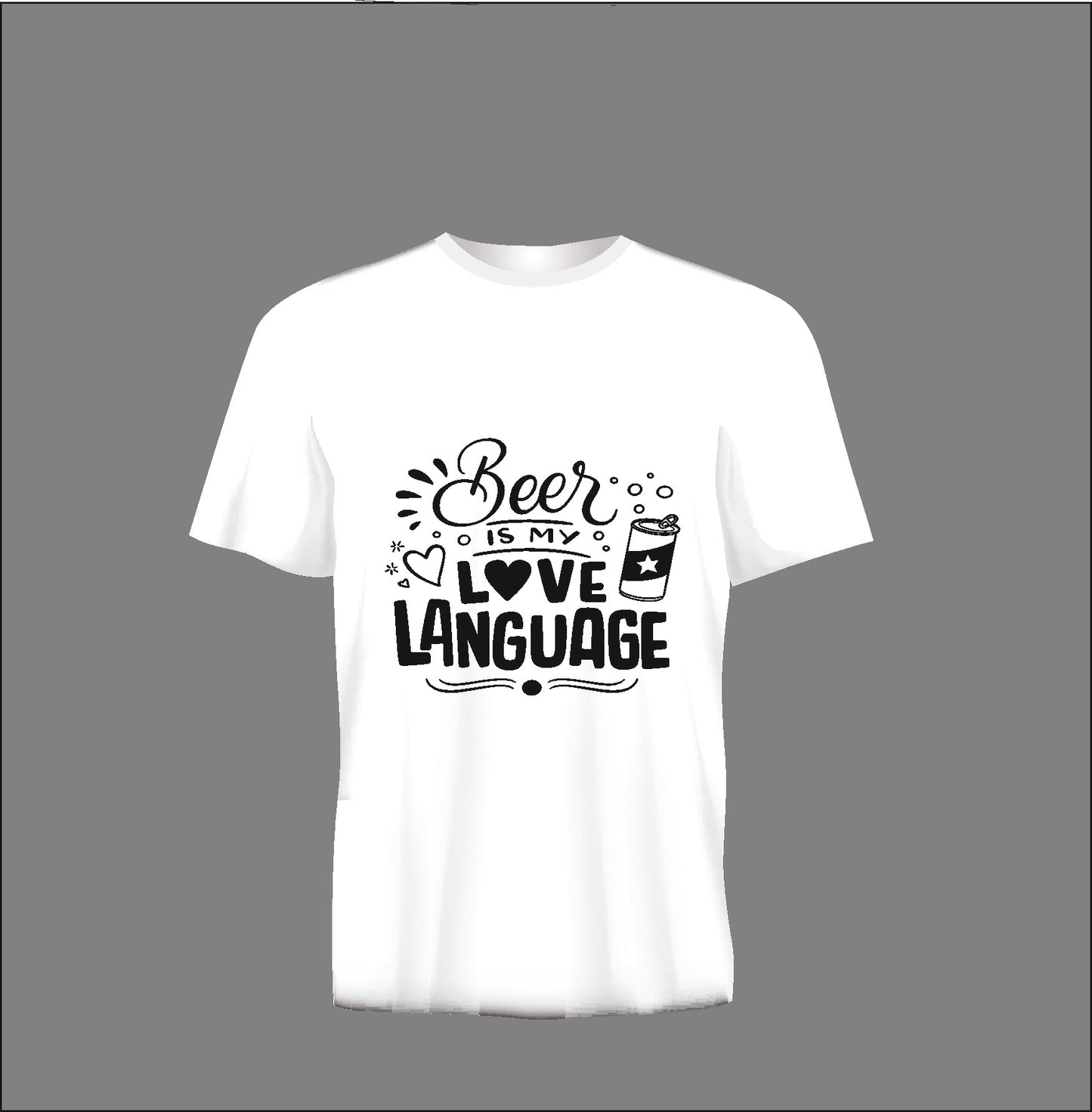 Short sleeve t-shirt TS292 BEER IS MY LOVE LANGUAGE white