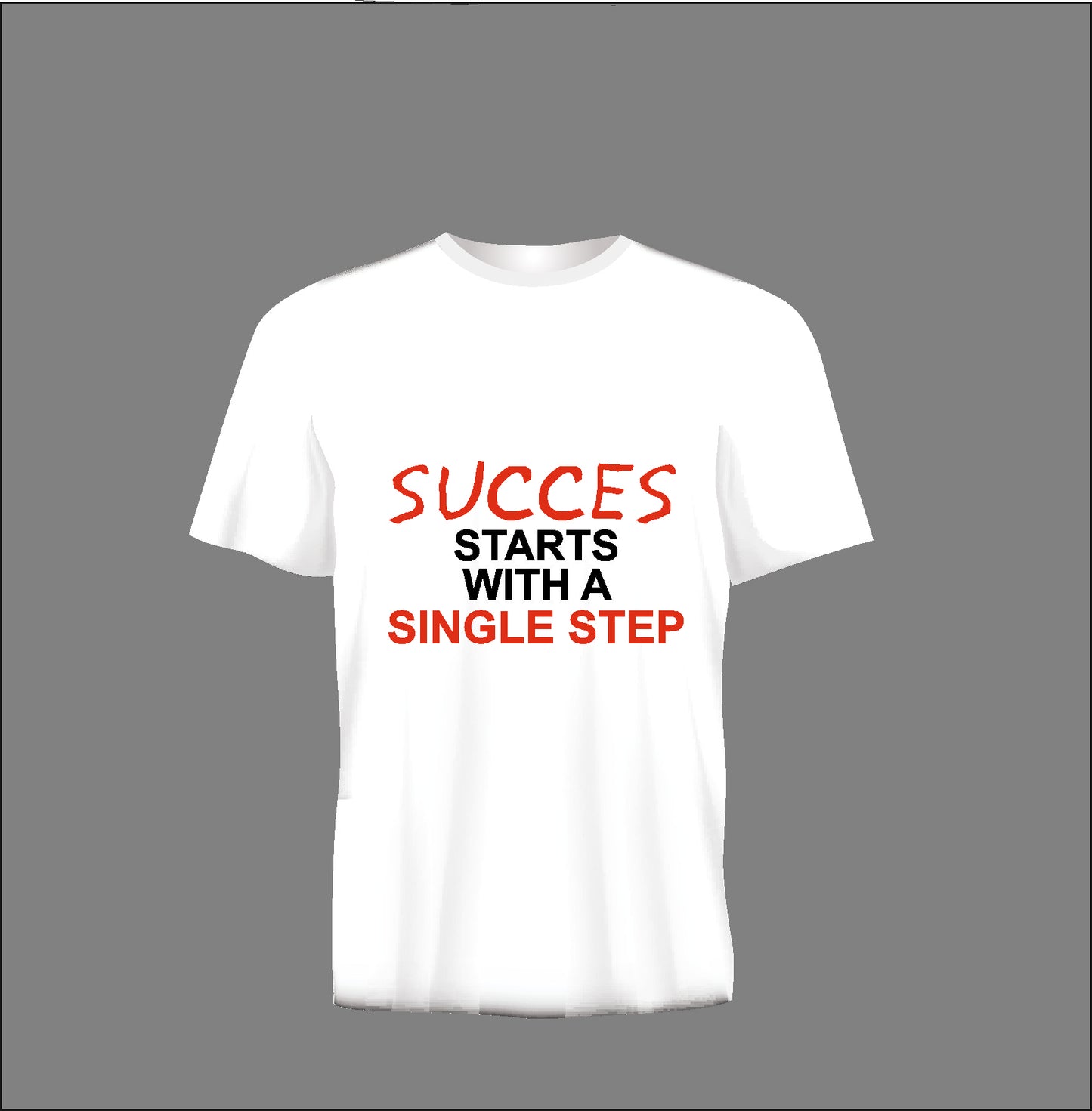 Short sleeve t-shirt TS349 SUCCES STARTS WITH A SINGLE STEP white