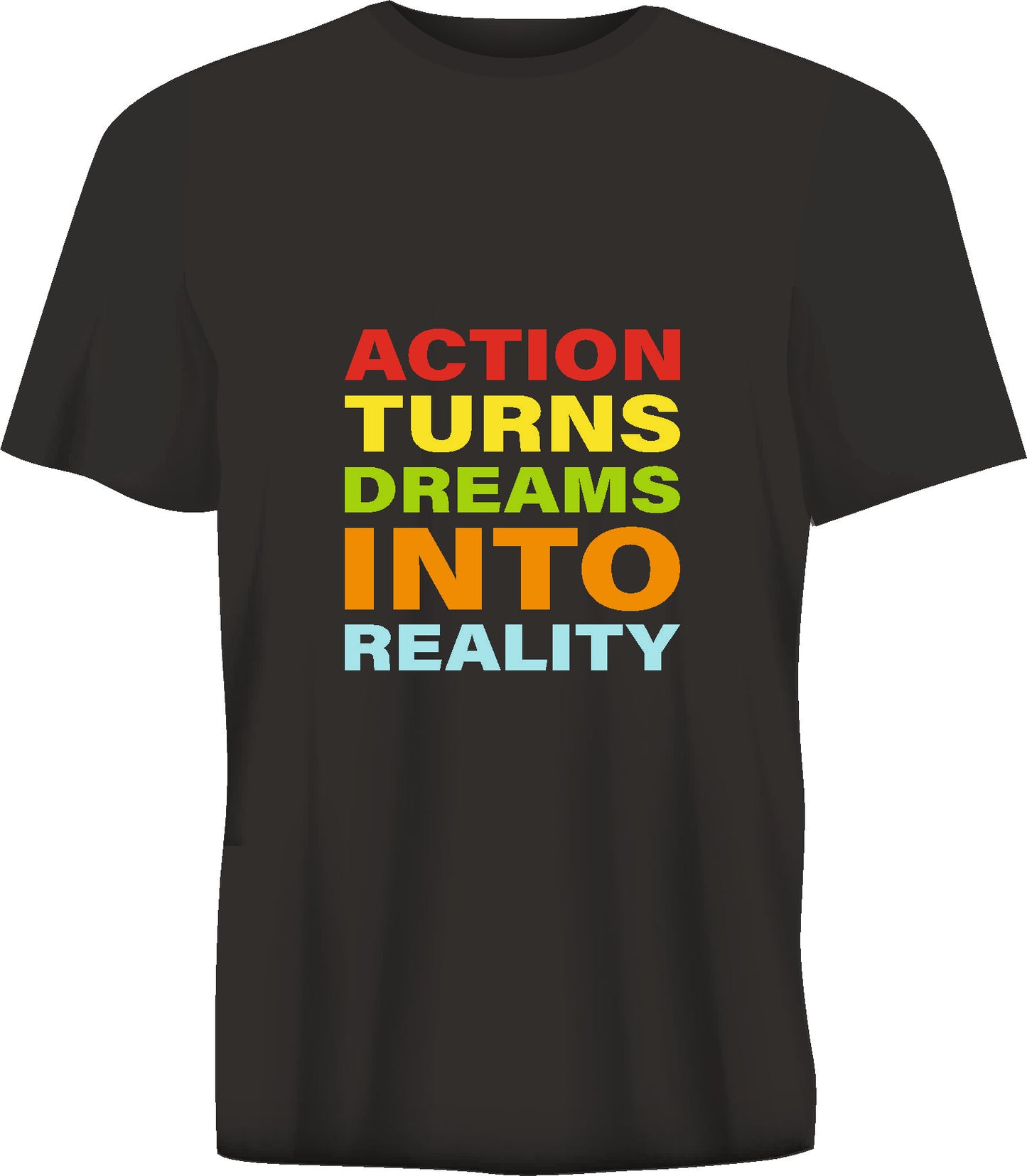 Short sleeve t-shirt TS362 ACTION TURN DREAMS INTO REALITY  black