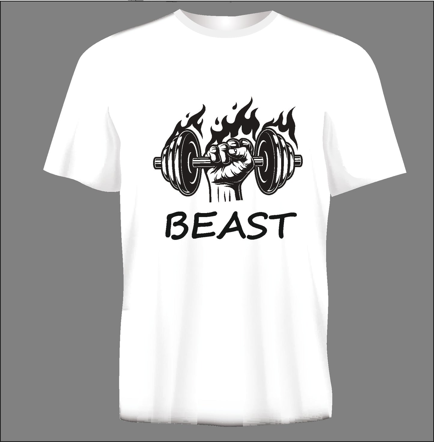 Short sleeve t-shirt BEAST white TS74