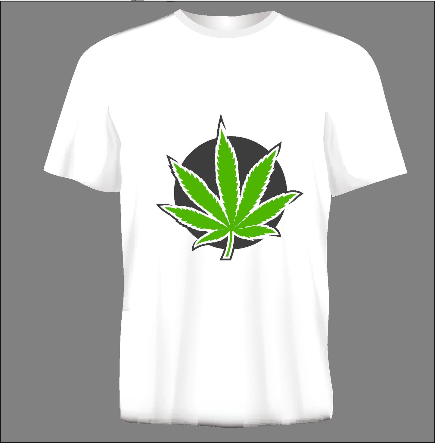 Short sleeve t-shirt MARIJUANA LEAF white TS94