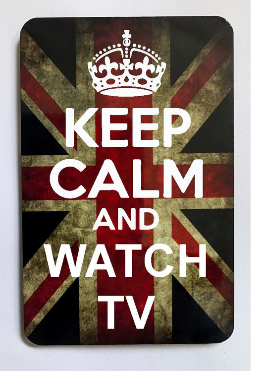 FM161 KEEP CALM AND WATCH TV FRIDGE MAGNET