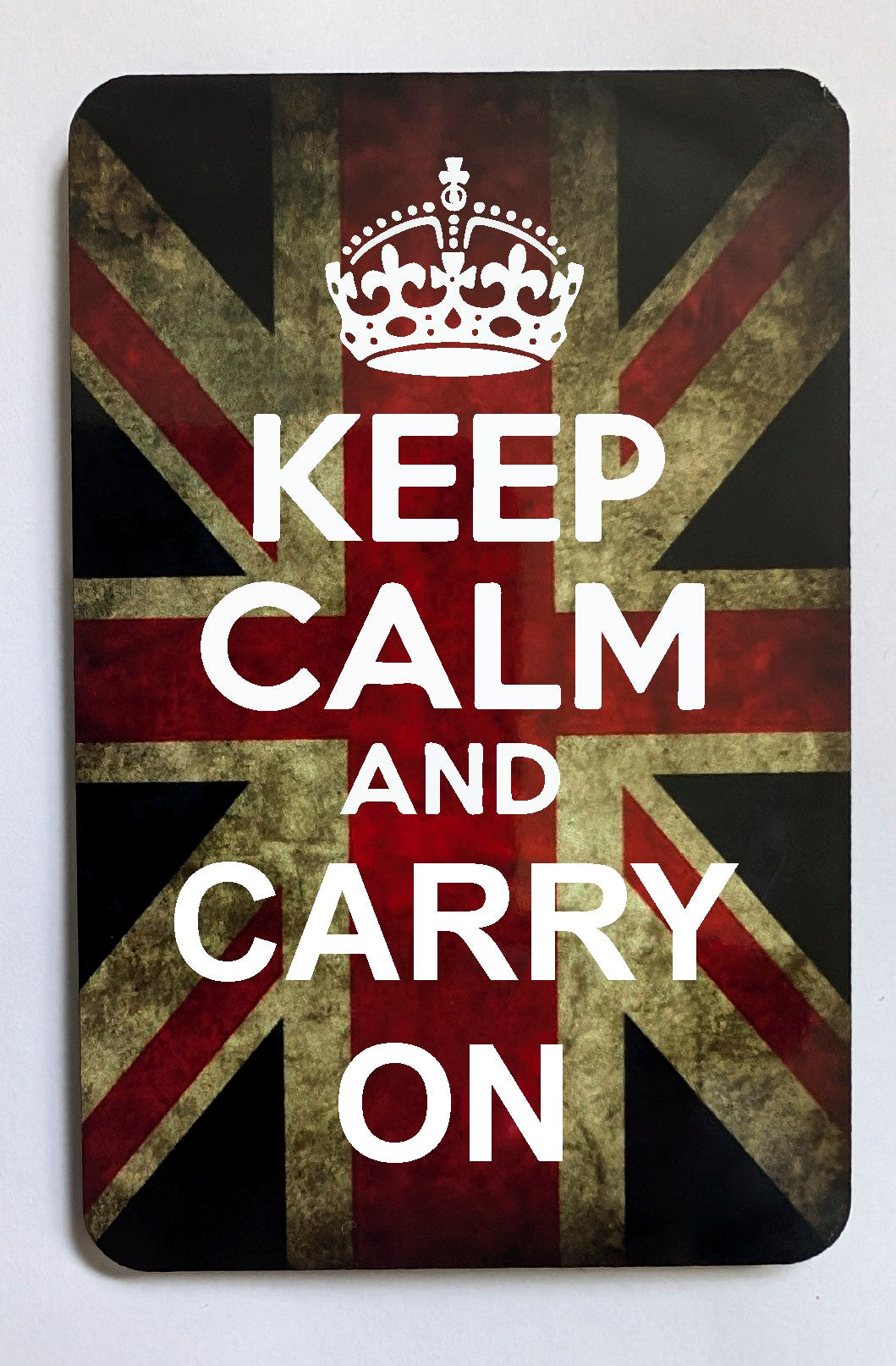 FM91 KEEP CALM AND CARRY ON FRIDGE MAGNET