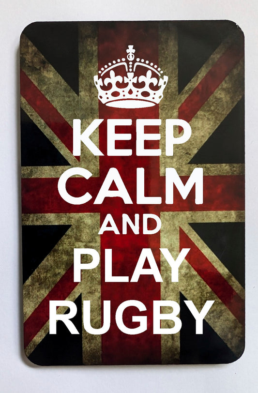 FM94 KEEP CALM AND PLAY RUGBY FRIDGE MAGNET