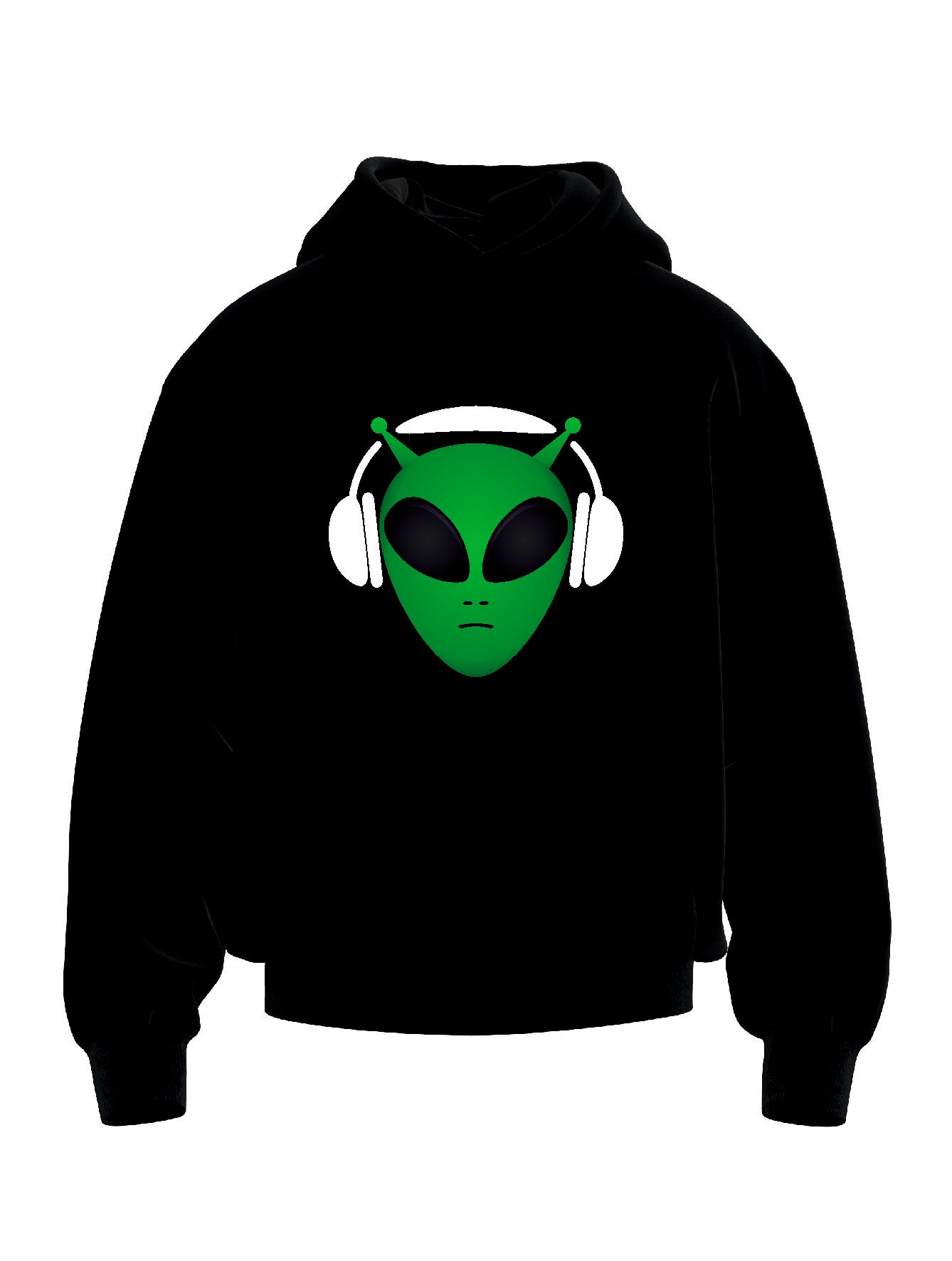 H12  Alien head with a dj headphones HOODIE