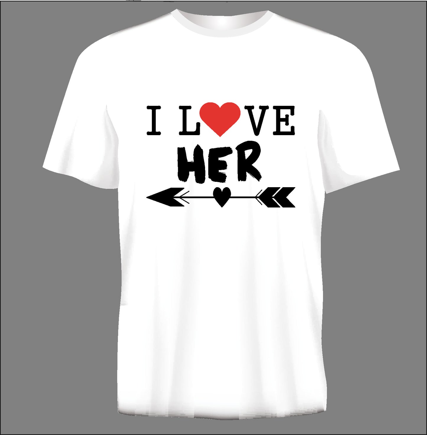 Short sleeve t-shirt I LOVE HER white TS1