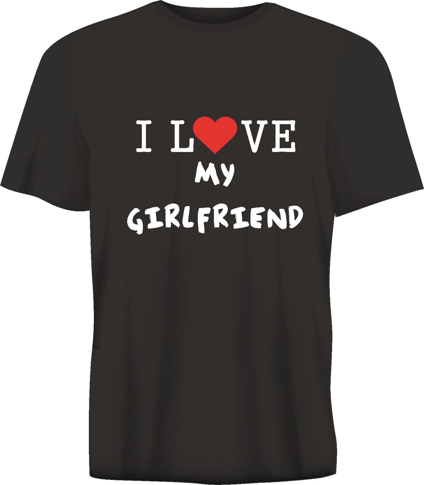 Short sleeve t-shirt I LOVE MY GIRLFRIEND black TS10