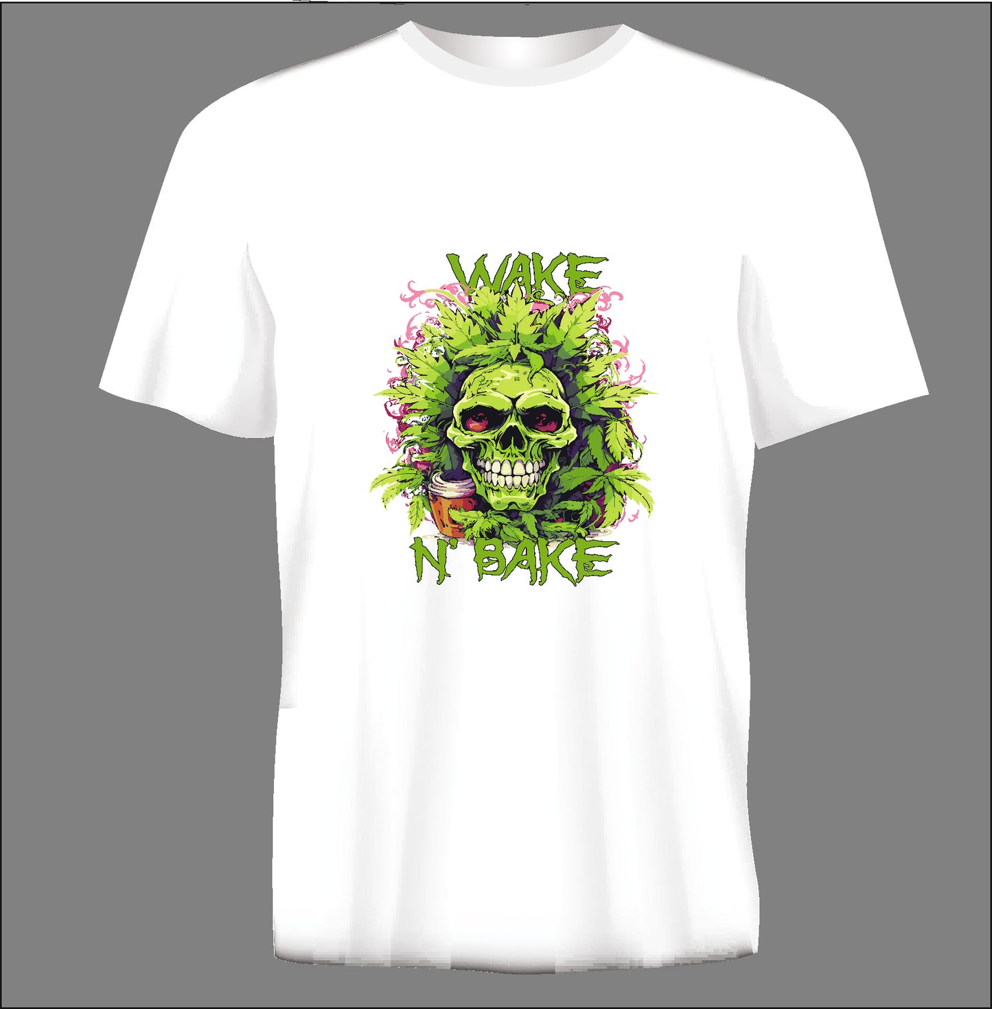 Short sleeve t-shirt  WAKE N'BAKE white TS100