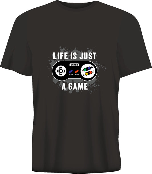 Short sleeve t-shirt LIFE IS JUST A GAME  black TS104