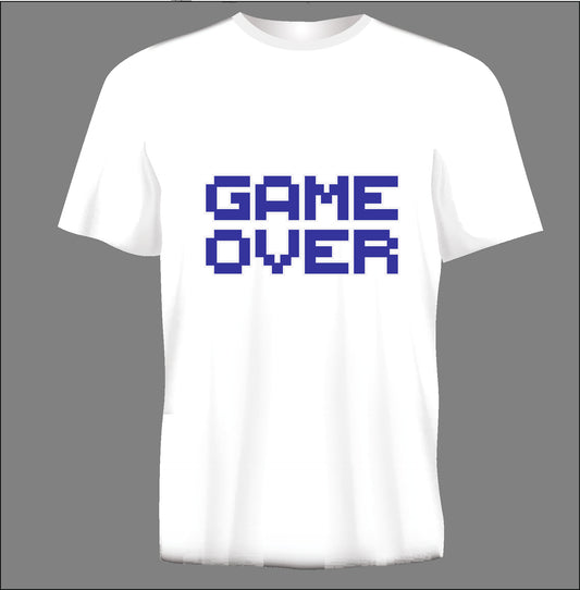 Short sleeve t-shirt GAME OVER  white TS106