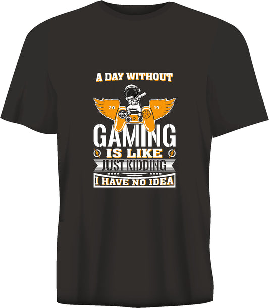 Short sleeve t-shirt LA DAY WITHOUT GAMING IS LIKE....  black TS115