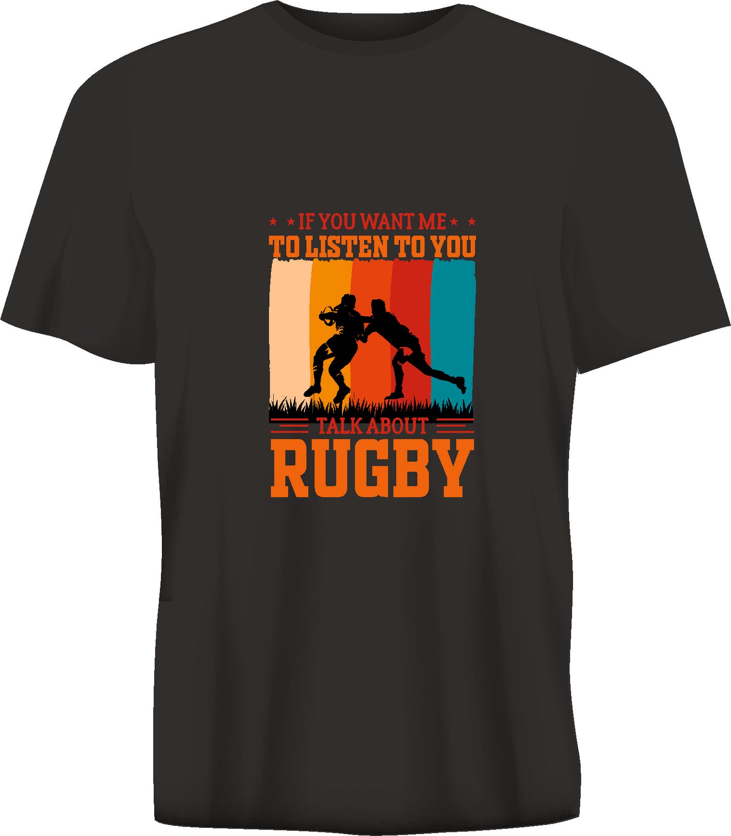 Short sleeve t-shirt VINTAGE STYLE RUGBY FAN T-SHIRT black TS131