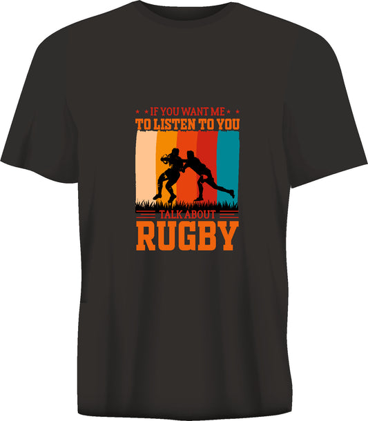 Short sleeve t-shirt VINTAGE STYLE RUGBY FAN T-SHIRT black TS131