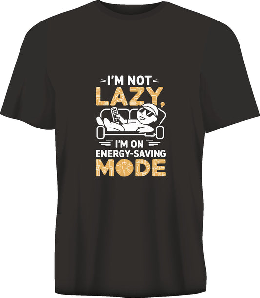 Short sleeve t-shirt  I'AM NOT LAZY I'AM ON ENERGY-SAVING MODE black TS135