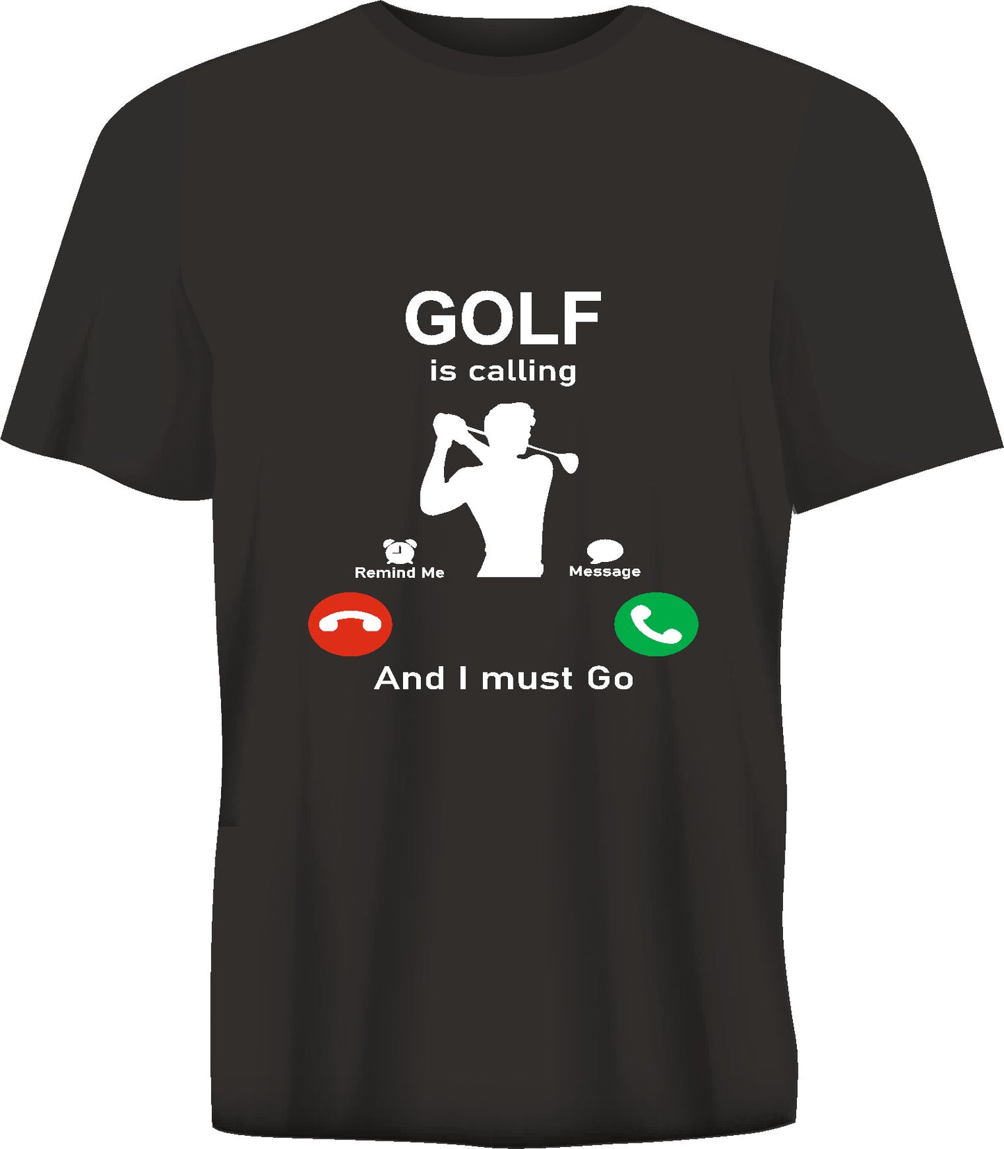 Short sleeve t-shirt  GOLF IS CALLING black TS137