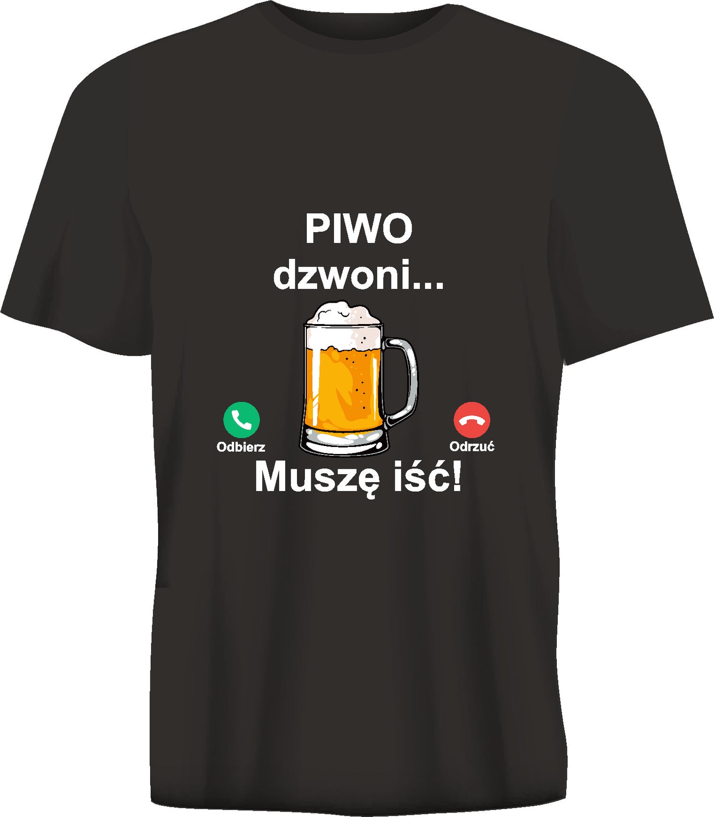 Short sleeve t-shirt PIWO DZWONI black TS147