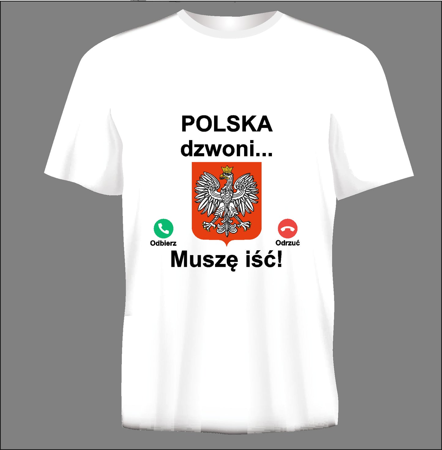 Short sleeve t-shirt POLSKA DZWONI white TS148