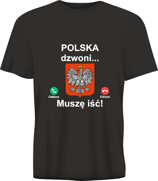 Short sleeve t-shirt POLSKA DZWONI black TS149