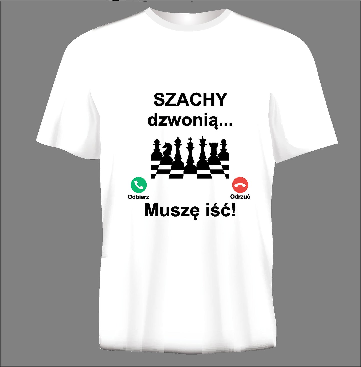 Short sleeve t-shirt SZACHY DZWONIĄ white TS150