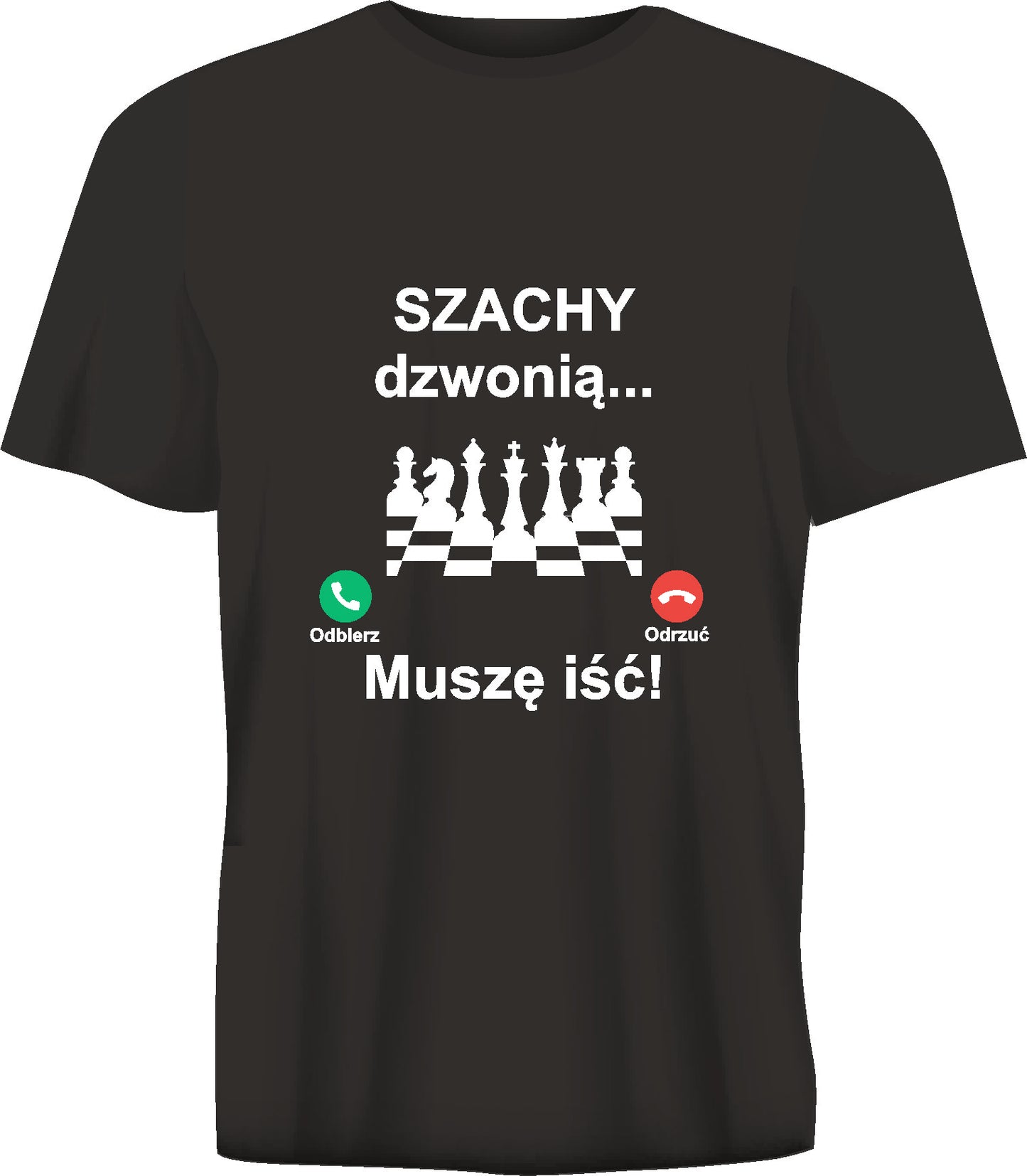 Short sleeve t-shirt SZACHY DZWONIĄ black TS151