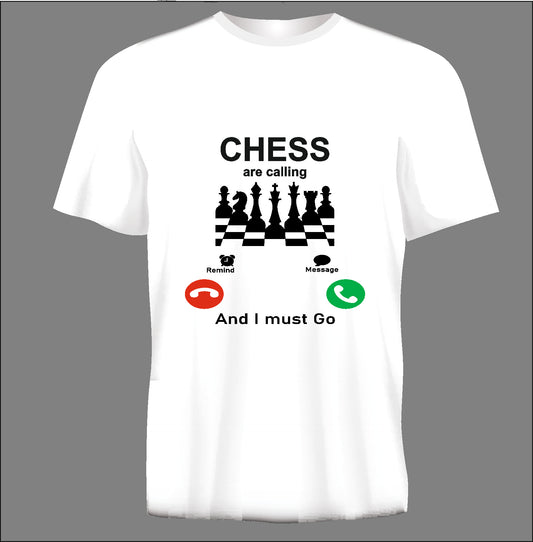 Short sleeve t-shirt CHESS ARE CALLING white TS152