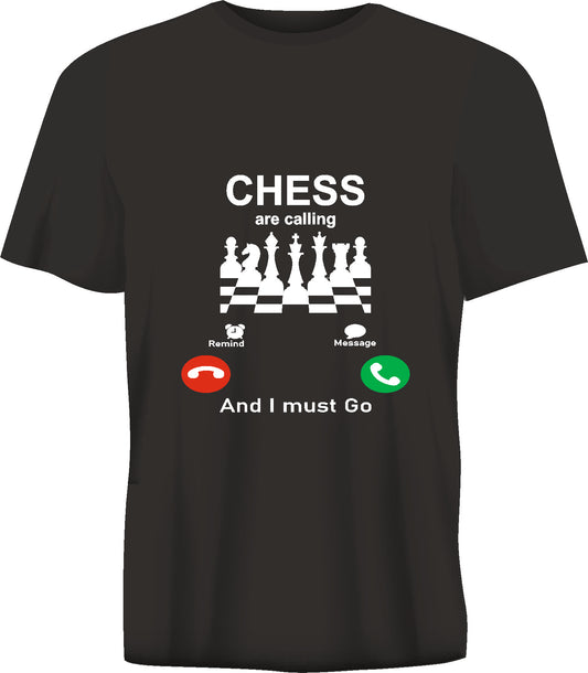 Short sleeve t-shirt CHESS ARE CALLING black TS153