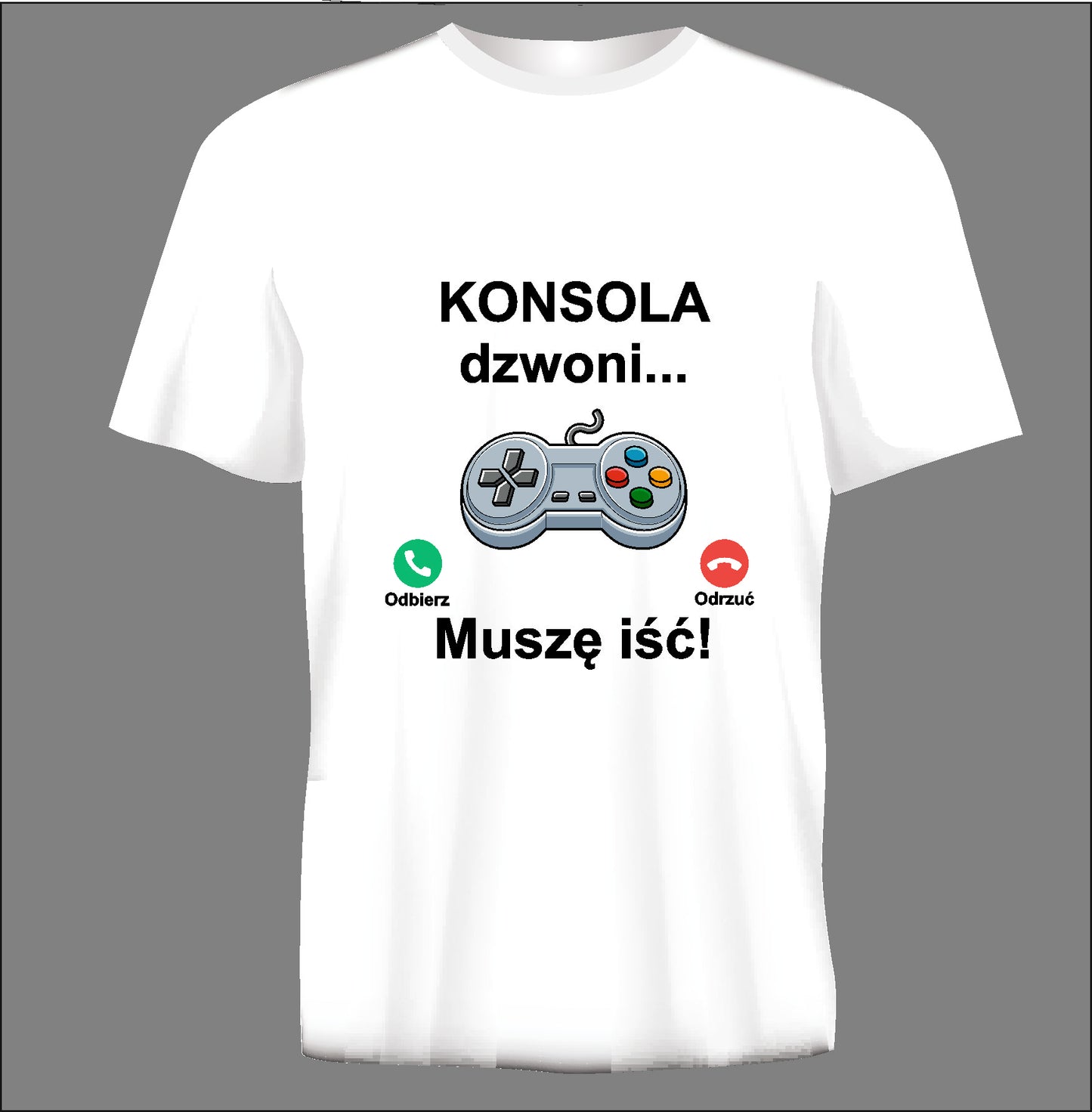 Short sleeve t-shirt KONSOLA DZWONI white TS154