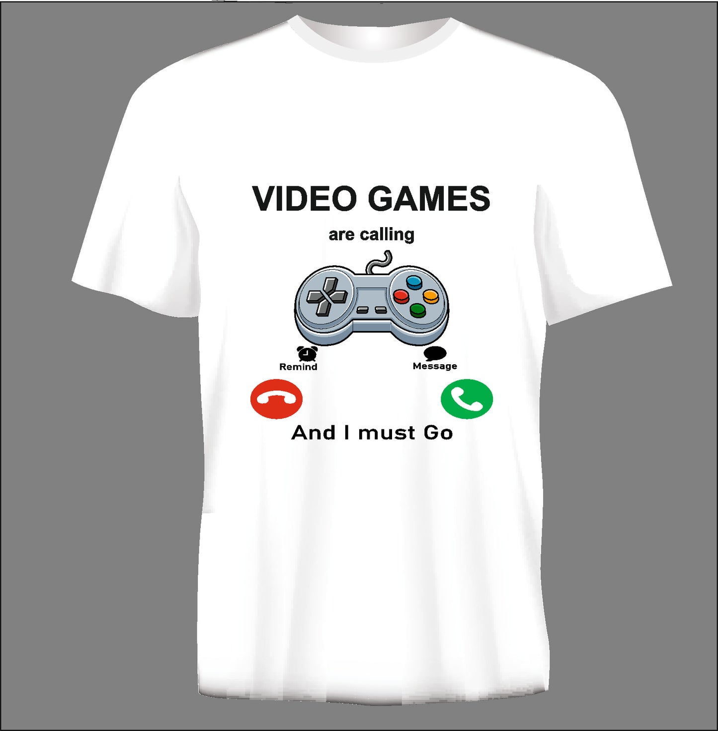 Short sleeve t-shirt VIDEO GAMES ARE CALLING white TS156