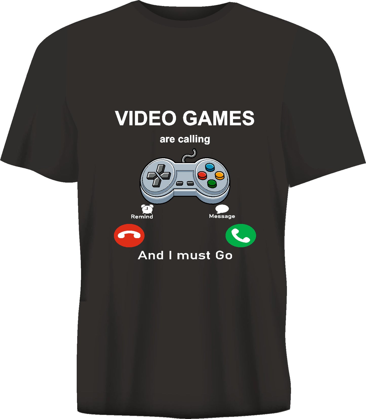 Short sleeve t-shirt VIDEO GAMES ARE CALLING black TS157