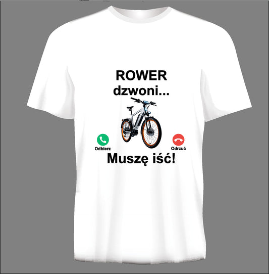 Short sleeve t-shirt ROWER DZWONI white TS158