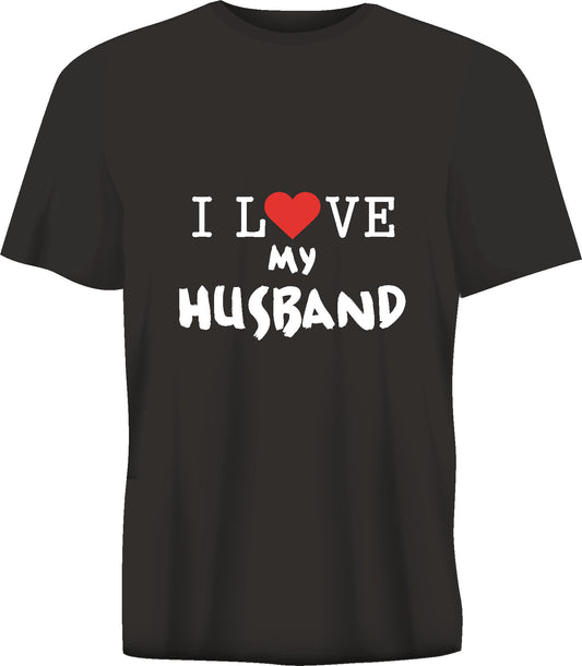 Short sleeve t-shirt I LOVE MY HUSBAND black TS16