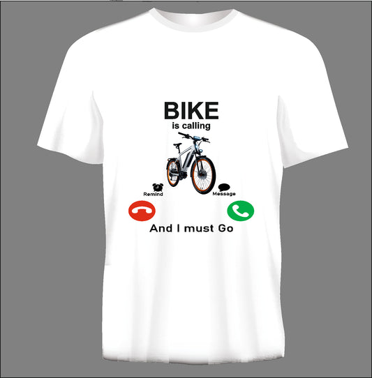 Short sleeve t-shirt BIKE IS CALLING white TS160