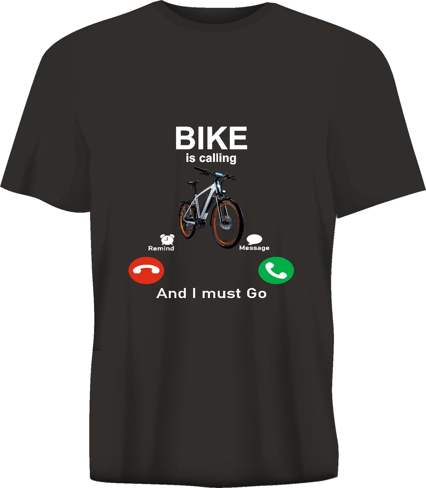 Short sleeve t-shirt BIKE IS CALLING black TS161