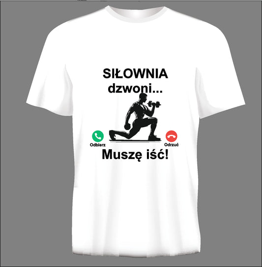 Short sleeve t-shirt SIŁOWNIA DZWONI white TS166