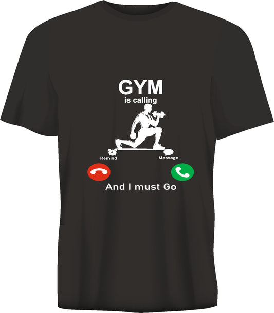 Short sleeve t-shirt GYM IS CALLING black TS169