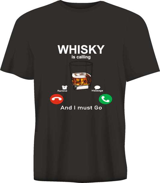 Short sleeve t-shirt WHISKY IS CALLING black TS173