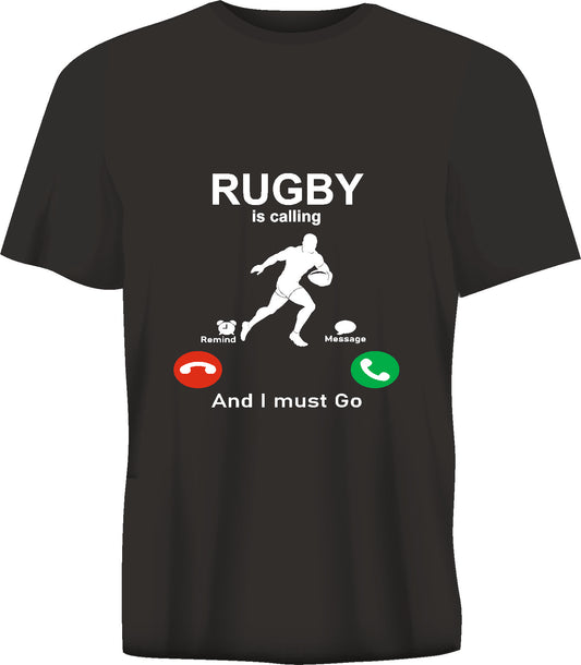 Short sleeve t-shirt RUGBY IS CALLING black TS175