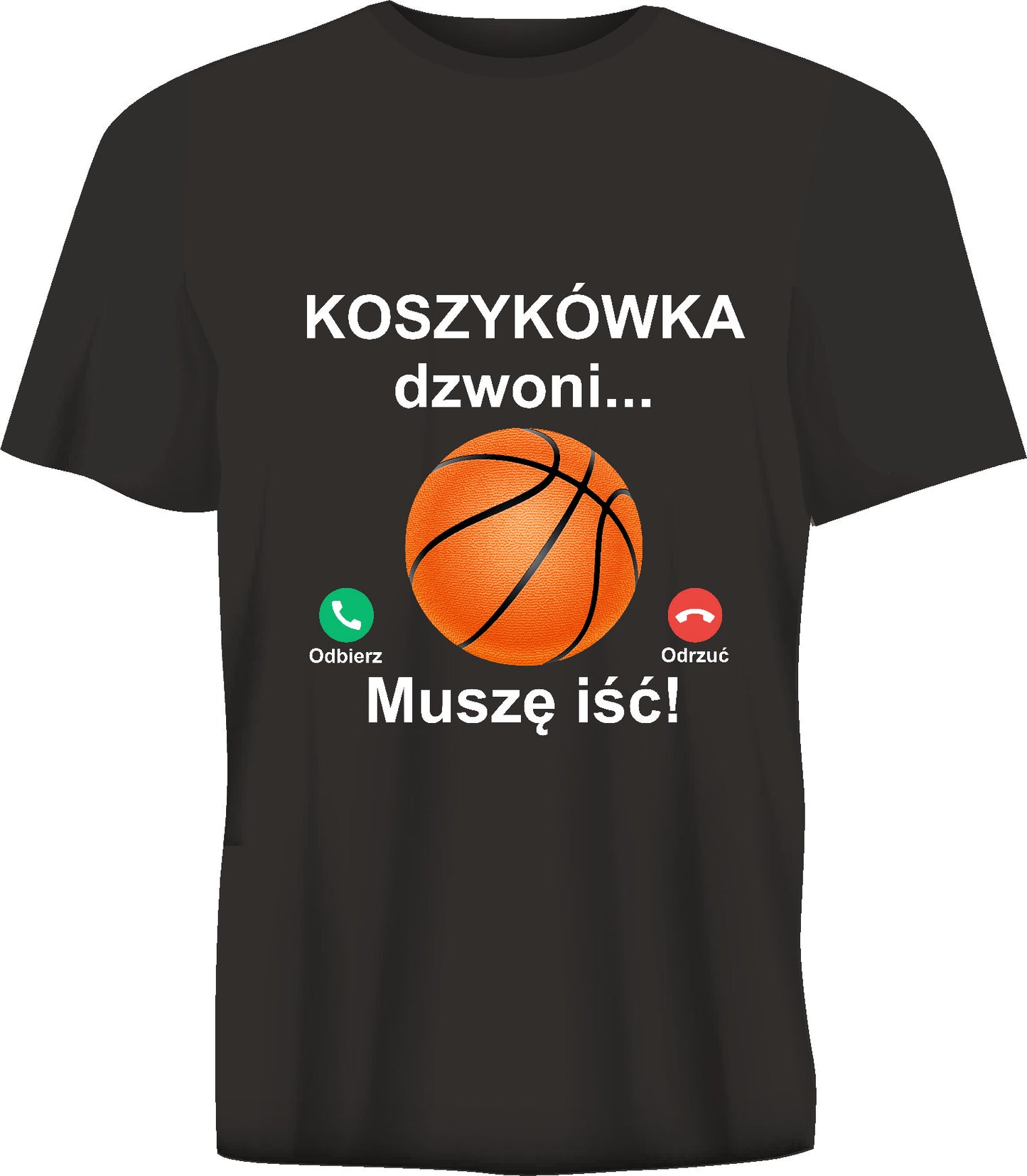 Short sleeve t-shirt KOSZYKÓWKA DZWONI black TS177