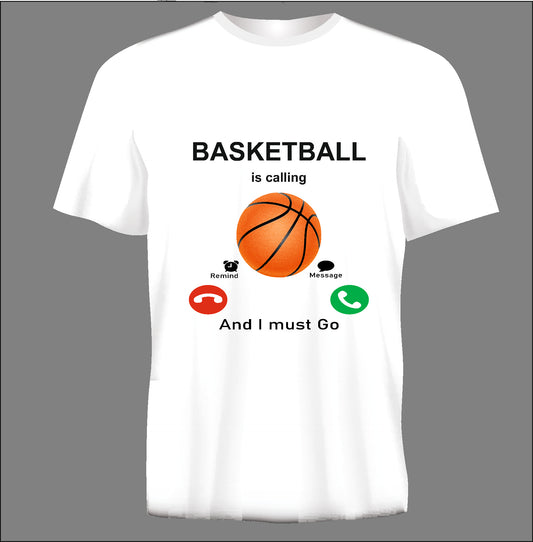 Short sleeve t-shirt BASKETBALL IS CALLING white TS178